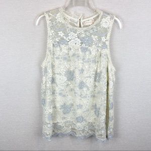 Altar’d State Floral Lace Sleeveless Boho Top Sz L • NWT